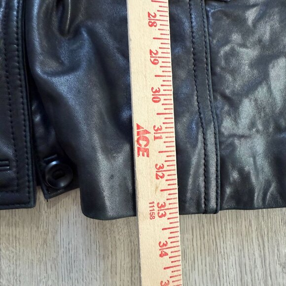 VTG Knoles & Carter Genuine Leather Longline Button Front Jacket 4XL Black - Picture 4 of 10
